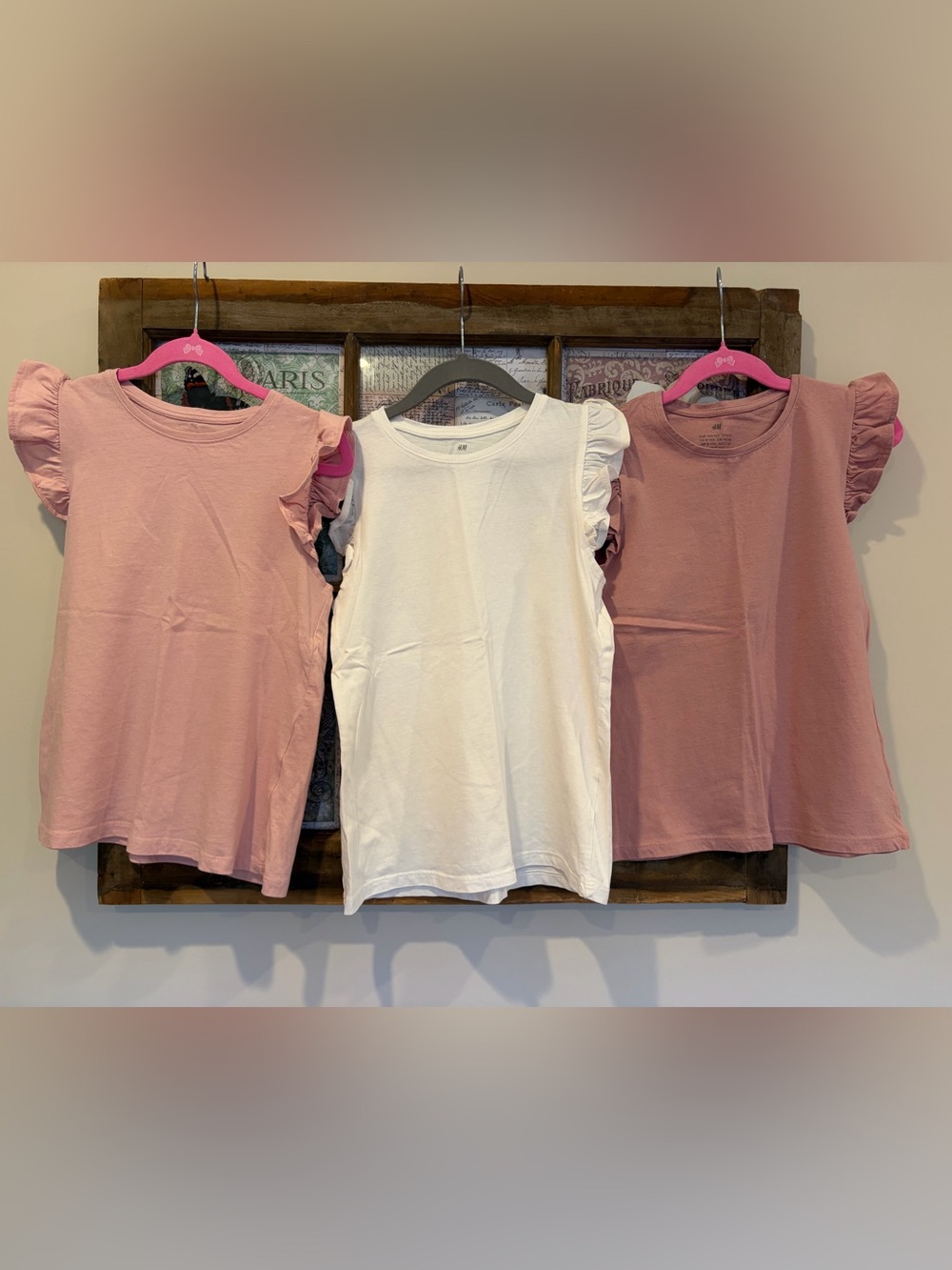 Set of Three H&M Girls' Ruffle Sleeve Tees